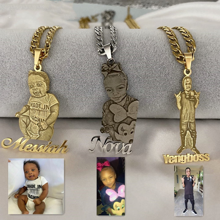 Custom Portrait Photo Necklace