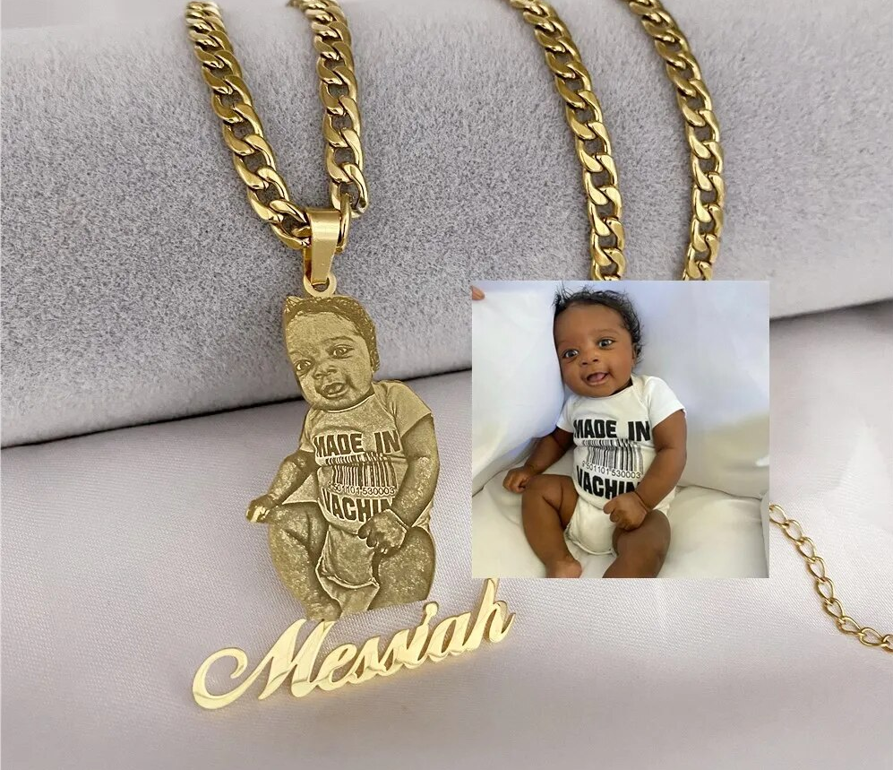 Custom Portrait Photo Necklace